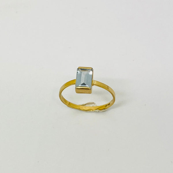Bague Solitaire en Or Jaune 18 Carats - Taille 56