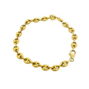 Bracelet Grain de Café en Or Jaune 18 K