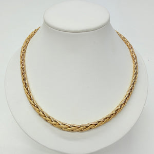 Collier Ras du Cou Maille Palmier en Or Jaune et Or Blanc 18k