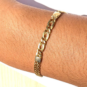 Bracelet Maillon Figaro en Or Jaune 18k
