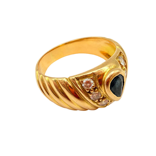 Bague empierrée en Or Jaune 18k - Taille 55