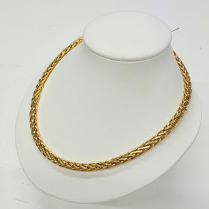 Collier Ras du Cou avec Maille Palmier en Or Jaune 18K