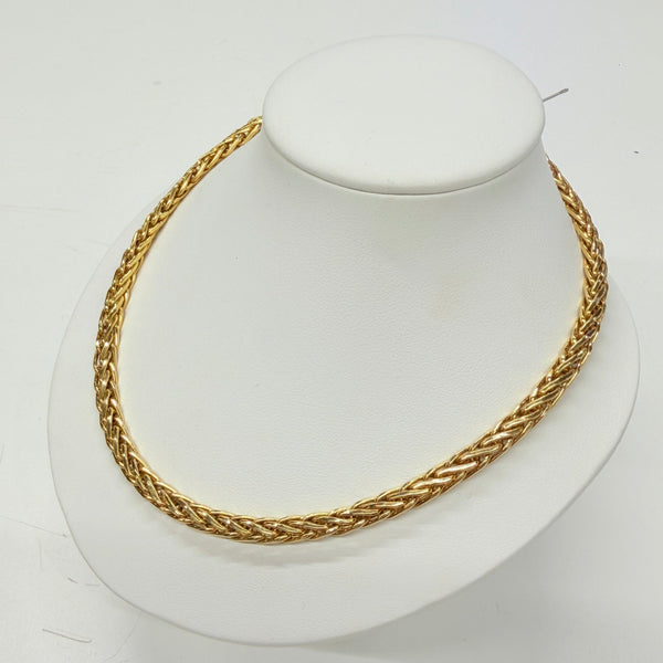 Collier Ras du Cou avec Maille Palmier en Or Jaune 18K