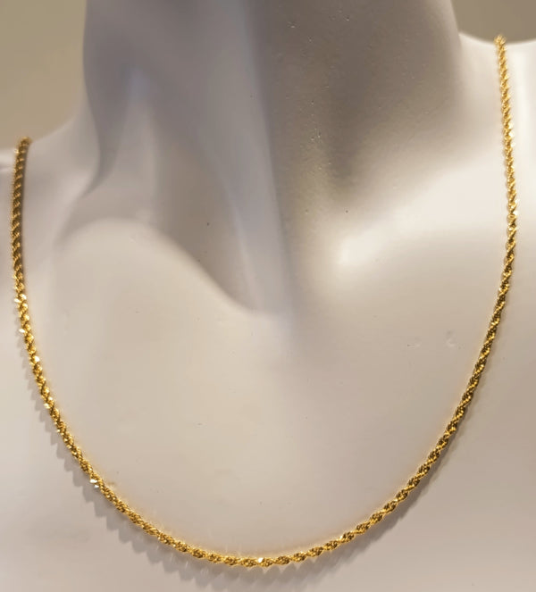 Sautoir en Or Jaune 18 Carats, Maille Corde