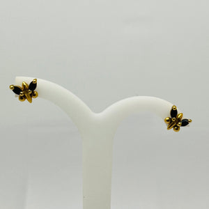 Boucles d'oreilles papillon en or jaune avec Saphir