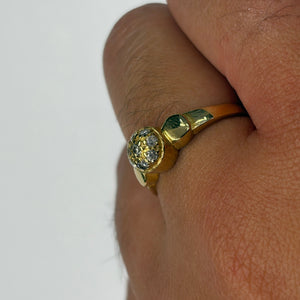 Bague avec Zirconiums en Or Jaune 18K - Taille 53