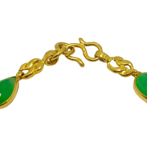 Bracelet Artisanale en Or Jaune 24K  avec Jade