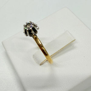 Bague Solitaire en Or Jaune et Blanc 18k Taille 54