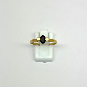 Bague Or Jaune 18K avec Onyx - Taille 56