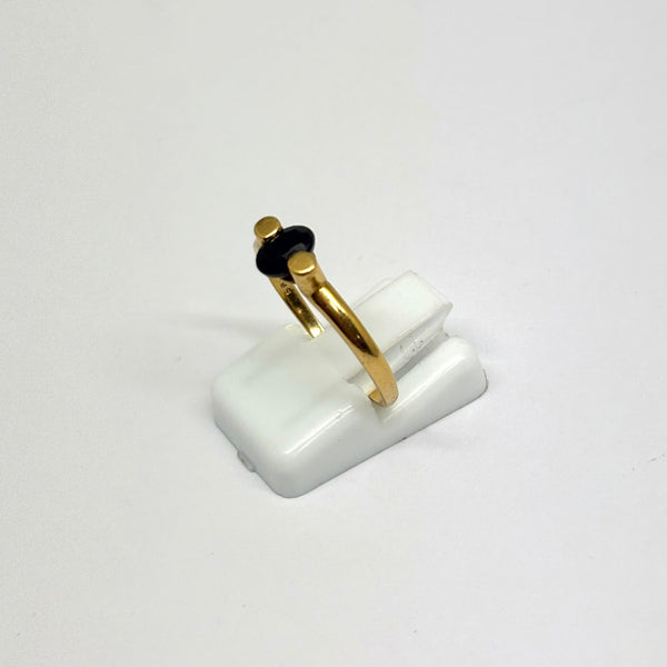 Bague Or Jaune 18K avec Onyx - Taille 56