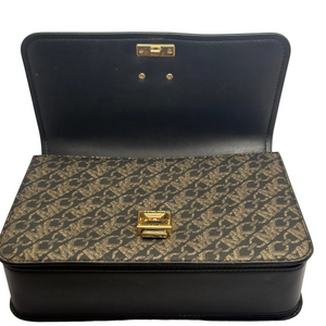 Sac à Main Michael Kors Delancey Satchel Noir Doré