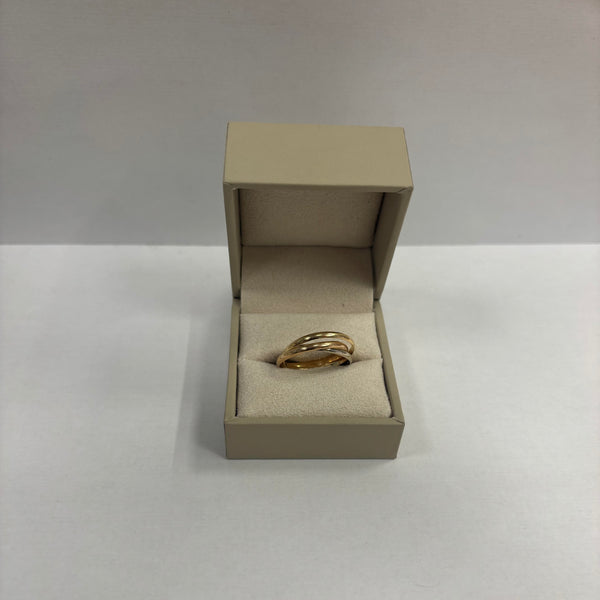 Bague Alliance en Or Jaune Blanc et Rose 18 Carats - Taille 55