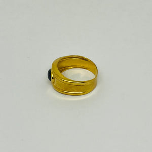 Bague Jonc en Or Jaune 18 Carats avec Saphir - Taille 60