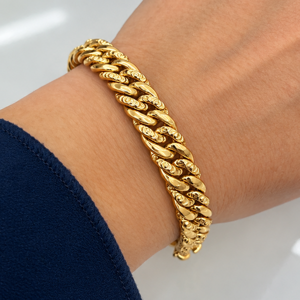 Bracelet Gourmette en Or Jaune 18K