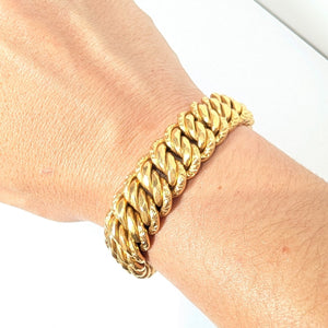 Gourmette en Or Jaune avec Maille Américaine 18K
