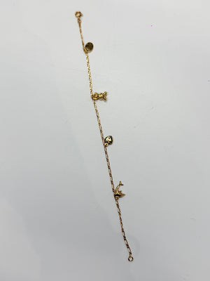 Bracelet Breloque Or Jaune 18K