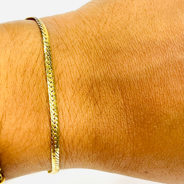 Bracelet Maillon Anglais en Or Jaune 18k