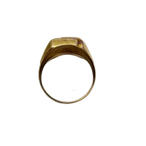 Bague Chevalière Asymétrique en Or Jaune 18K - Taille 56