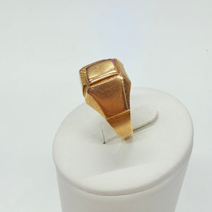 Bague Chevalière Asymétrique en Or Jaune 18K - Taille 56