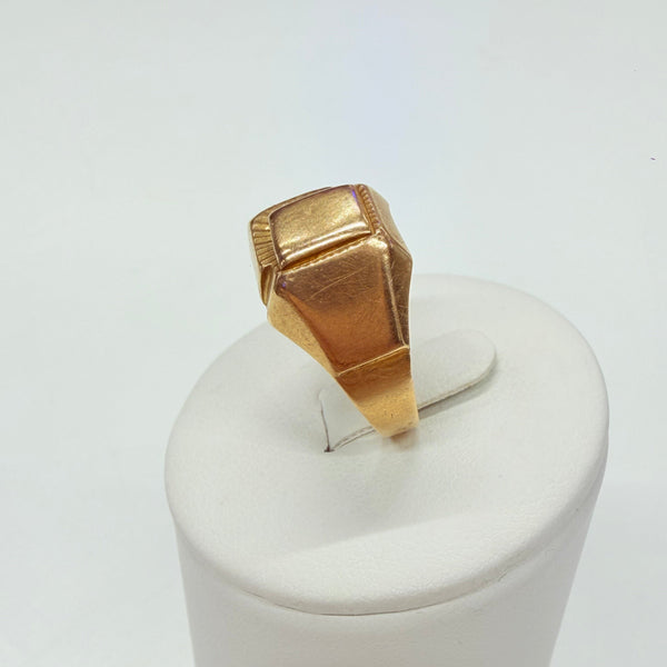 Bague Chevalière Asymétrique en Or Jaune 18K - Taille 56