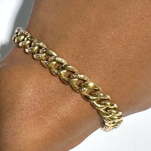 Bracelet Maillon Américain en Or Jaune 18k