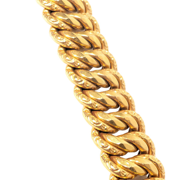 Gourmette en Or Jaune avec Maille Américaine 18K