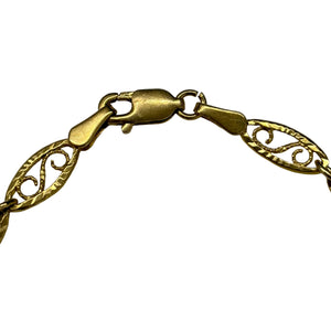 Bracelet Maillon Filigrane en Or Jaune 18k