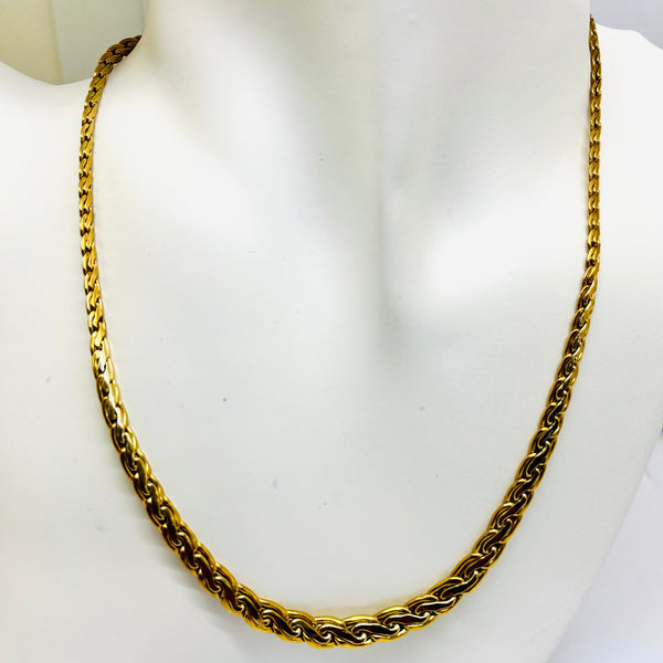 Collier Ras du Cou Tressé en Or Jaune 18 Carats