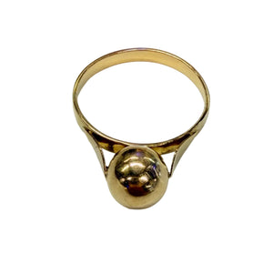 Bague Boule en Or Jaune 18 K - Taille 56