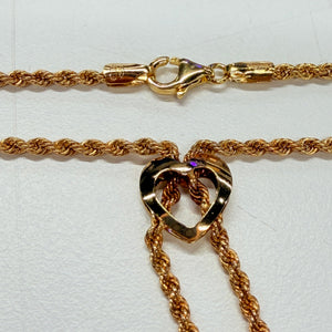 Collier Cravate en Or Jaune 18 K Maille Corde