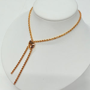 Collier Cravate en Or Jaune 18 K Maille Corde