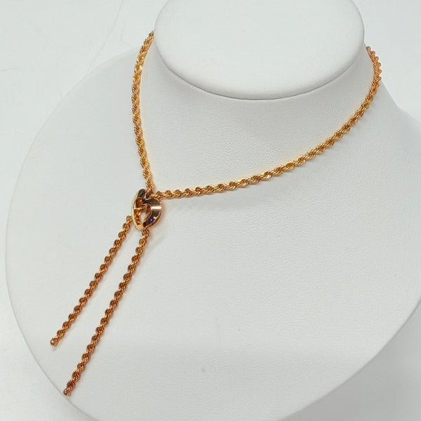 Collier Cravate en Or Jaune 18 K Maille Corde