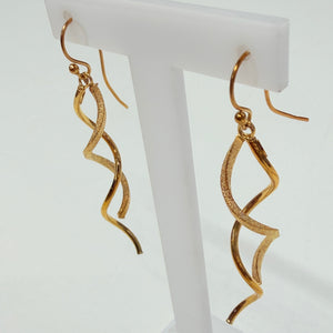 Boucles d'oreilles pendantes en or jaune 18 K