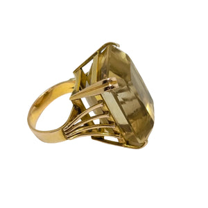 Solitaire en Or Jaune 14K avec Citrine - Taille 46
