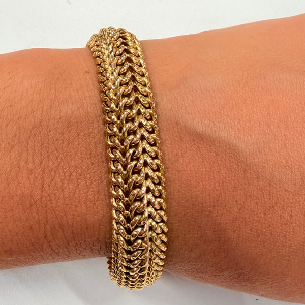 Bracelet Maille Américaine en Or Jaune 18k