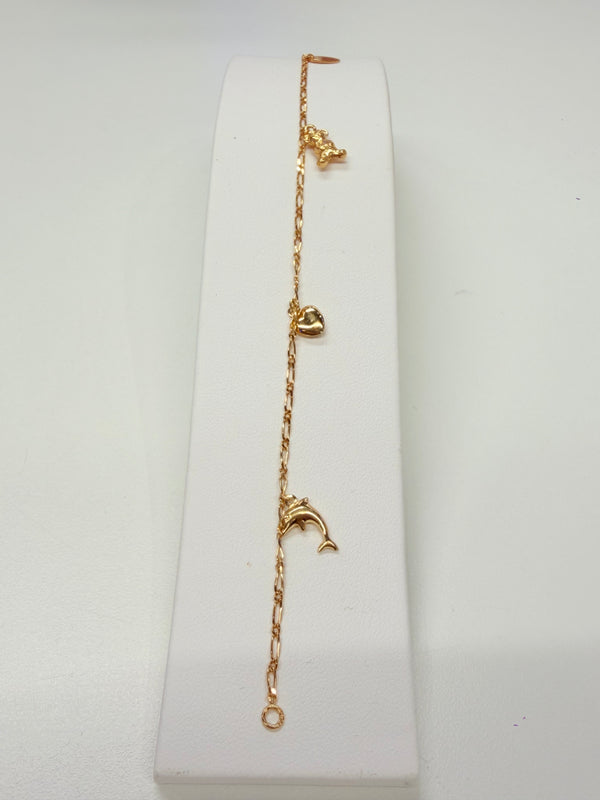 Bracelet Breloque Or Jaune 18K