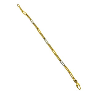 Bracelet Maillon Cheval en Or Jaune et Blanc 18k