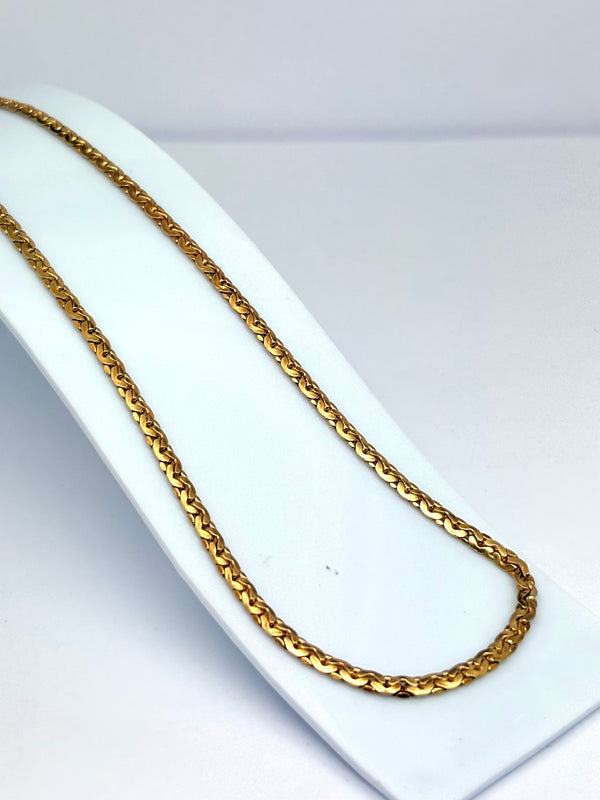Collier Princesse Or Jaune 18 Carats Maille Haricot