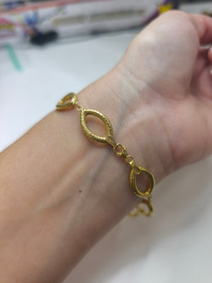 Bracelet Maillon Marquise en Or Jaune 18 K
