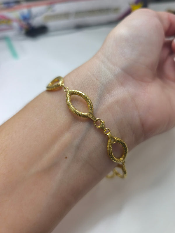 Bracelet Maillon Marquise en Or Jaune 18 K
