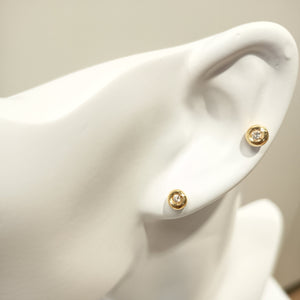 Boucles d'oreilles clou en or jaune 18k