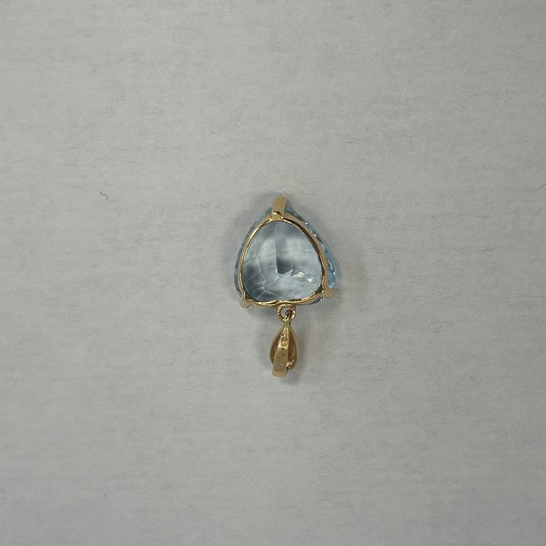 Pendentif Or Jaune Cœur Bleu Naturel 18 Carats