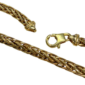 Collier Ras du Cou avec Maille Palmier en Or Jaune 18K