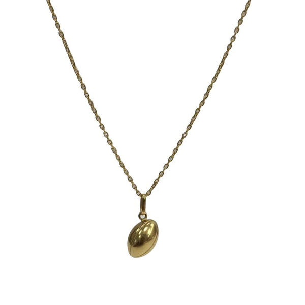 Pendentif Ballon de Rugby en Or Jaune 18k
