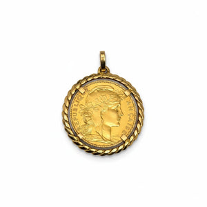 Pendentif Porte Pièce en Or Jaune 18k