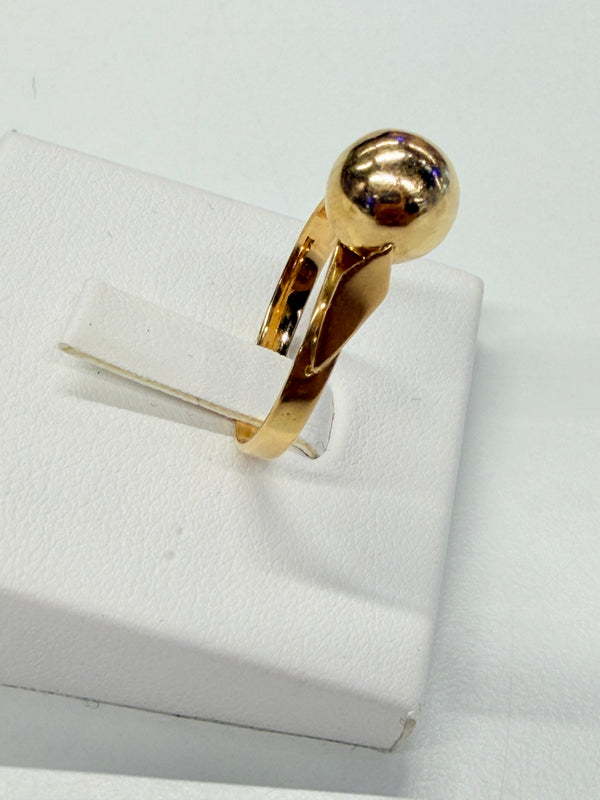 Bague Boule en Or Jaune 18 K - Taille 56