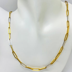 Collier Princesse Maille Cheval en Or Jaune & Or Blanc 18K