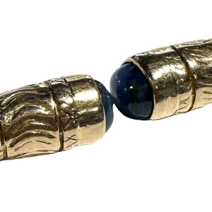 Bracelet Jonc en Or Jaune 18k avec Saphirs Étoilés