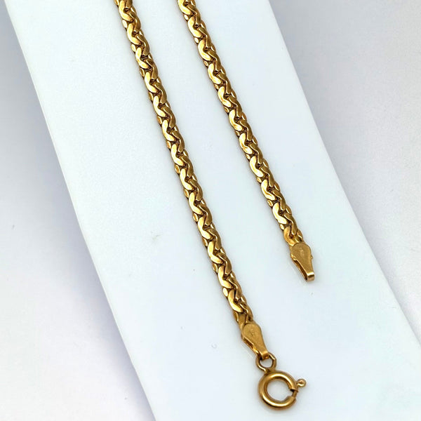Collier Princesse Or Jaune 18 Carats Maille Haricot