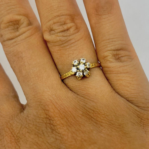 Bague Chou en Or Jaune 18K avec Zirconium - Taille 53